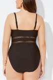 Black Sexy Cutout Plus Size Swimsuit