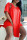 Red Fashion Casual Solid Slit V Neck Short Sleeve Two Pieces