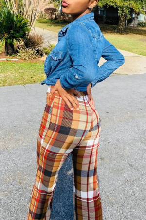yellow plaid trousers