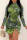 Green Sexy Sleeve Long Sleeve Half A Turtleneck Asymmetrical Mini Print Dresses