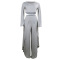Grey  Sexy Fashion Split Solid Patchwork Loose Two-piece Pants Set