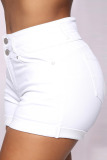 White Fashion Sexy High Waist Denim Shorts