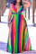 Colour Sexy Casual Print Slit V Neck Vest Plus Size Dresses