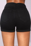 Black Fashion Sexy High Waist Denim Shorts