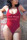 Wine Red Sexy Lettering Print Sleeveless Swimsuit
