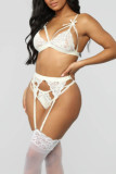 White Sexy Patchwork Hollowed Out See-through Lingerie