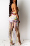 Colorful Fashion Sexy Perspective Two-piece Set