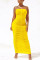 Yellow Sexy Fashion Tight Tube Top Dress