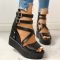 Black Casual Street Hollowed Out Patchwork Opend Out Door Shoes