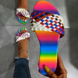 White Street Patchwork Opend Comfortable Shoes