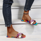 Blue Street Patchwork Opend Comfortable Shoes