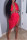 Red Fashion Sexy Solid Backless Halter Sleeveles Irregular Dress