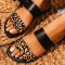 Black Casual Street Hollowed Out Patchwork Printing Opend Comfortable Out Door Shoes