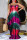 Red Sexy Casual Print Tie Dye Backless Spaghetti Strap Sleeveless Dress