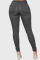 Light Blue Fashion Casual Solid Basic High Waist Skinny Jeans