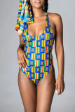 Multicolor Fashion Print Cardigan Swimwears