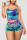 Dark Blue Sexy Fashion Print Suspender Top Shorts Set