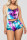 BluePurple Sexy Fashion Print Suspender Top Shorts Set