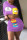 Purple Fashion Sexy Cartoon Print Top Skirt Set
