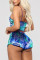 PurpleOrange Sexy Fashion Print Suspender Top Shorts Set