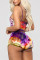 PurpleOrange Sexy Fashion Print Suspender Top Shorts Set