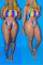 Multi-color  Asymmetrical crop top Striped Sexy Fashion Bikinis Set