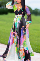 Black Fashion Sexy Printed Chiffon Dress