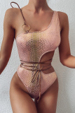 Pink Sexy Fashion Print One-piece Swimsuit