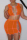 Orange Sexy Solid Hollowed Out Strap Design O Neck Sleeveless Two Pieces