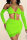 Fluorescent Green Sexy Solid Hollowed Out Strap Design Halter Sleeveless Two Pieces