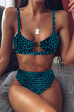 serpentine Nylon Leopard Print Two Piece Suits Patchwork Fashion adult Sexy Bikinis Set
