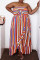 Stripe Sexy Casual Plus Size Striped Print Backless Strapless Sleeveless Dress