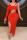 Red Sexy Solid Hollowed Out Split Joint Fold Oblique Collar Asymmetrical Dresses