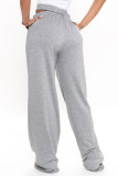 Grey Fashion Casual Solid Patchwork High Wais Trousers