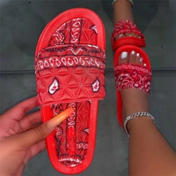 Red Casual Street Patchwork Printing Opend Comfortable Shoes