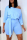 Light Blue Fashion Casual Solid one word collar Jumpsuits