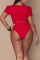 Red Fashion Sexy Printed Plus Size Swimsuit