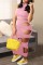 Pink Fashion Sexy Solid Hollowed Out O Neck Sleeveless Two Pieces