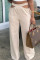 Apricot Fashion Casual Solid Hollowed Out Regular High Waist Wide Leg Trousers