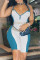 Cyanine Sexy Casual Patchwork Backless Spaghetti Strap Skinny Romper