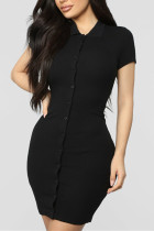 Black Sexy Fashion Short Sleeve Dress