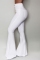 White Sexy Solid Color High Waist Bag Hip Bell Pants