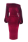 Deep Coffee Fashion Sexy Solid backless One word collar Step Skirt Dresses