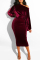 Deep Coffee Fashion Sexy Solid backless One word collar Step Skirt Dresses