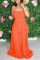 Orange Sexy Fashion Sleeveless Halter Dress
