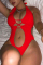 Red Sexy Fashion Cutout One-piece Swimsuit