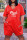 Red Fashion Casual Letter Print Basic V Neck Plus Size Jumpsuits