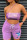 Light Purple Fashion Casual Print Basic Regular High Waist Shorts