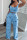 Sky Blue Fashion Print Vest Trousers Sports Set