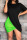 Green Fashion Casual Patchwork Asymmetrical O Neck Short Sleeve Dress